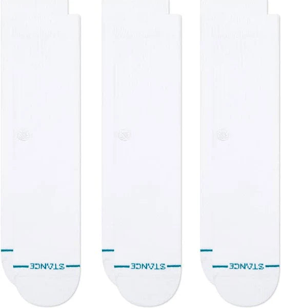 Stance Icon 3 Pack Crew White Socks