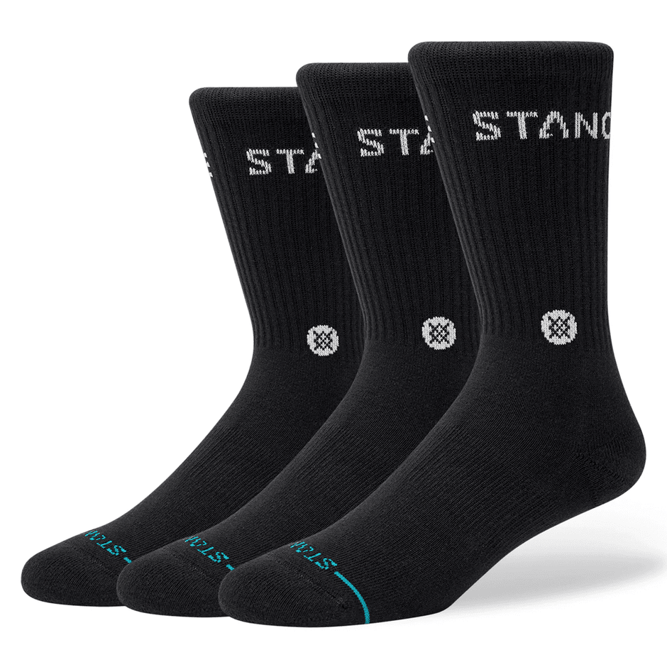 Stance Origin Black 3 Pack Crew Socks