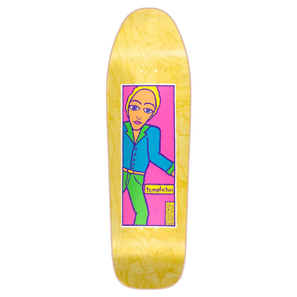 New Deal Templeton Man Neon Yellow HT 9.625" Skateboard Deck