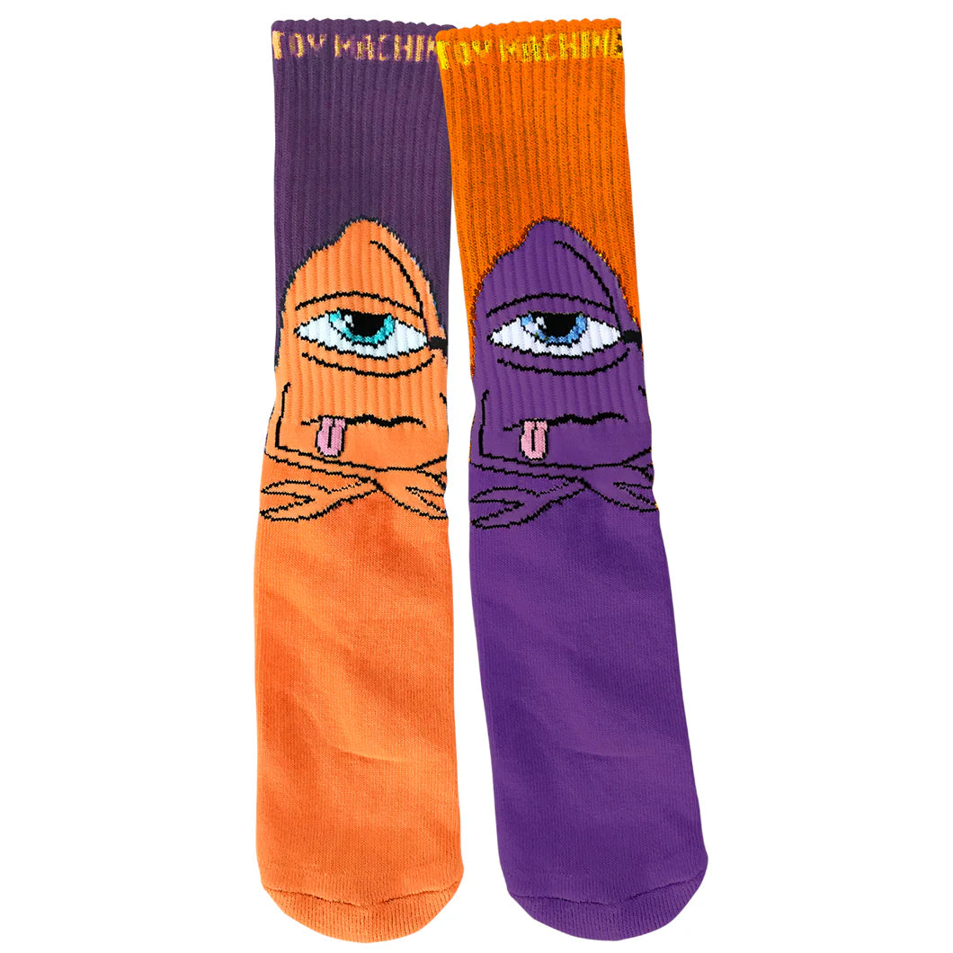 Toy Machine Bored Sect Purple Orange Socks
