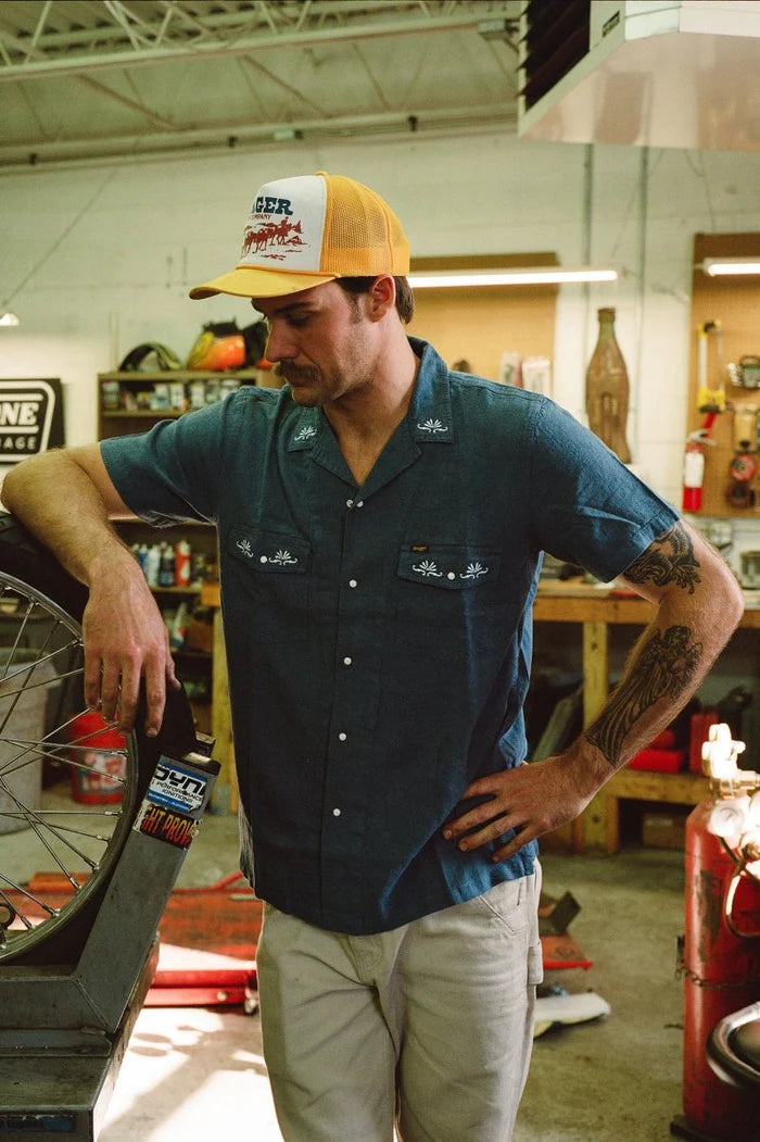 Seager Whippersnapper Navy S/s Button Up Shirt