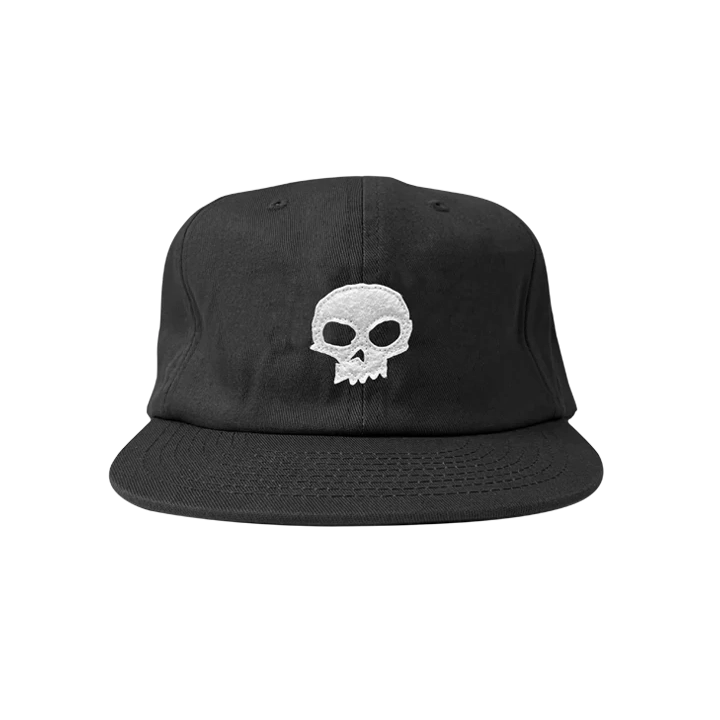 Zero Skull Applique Black/White Strapback Hat