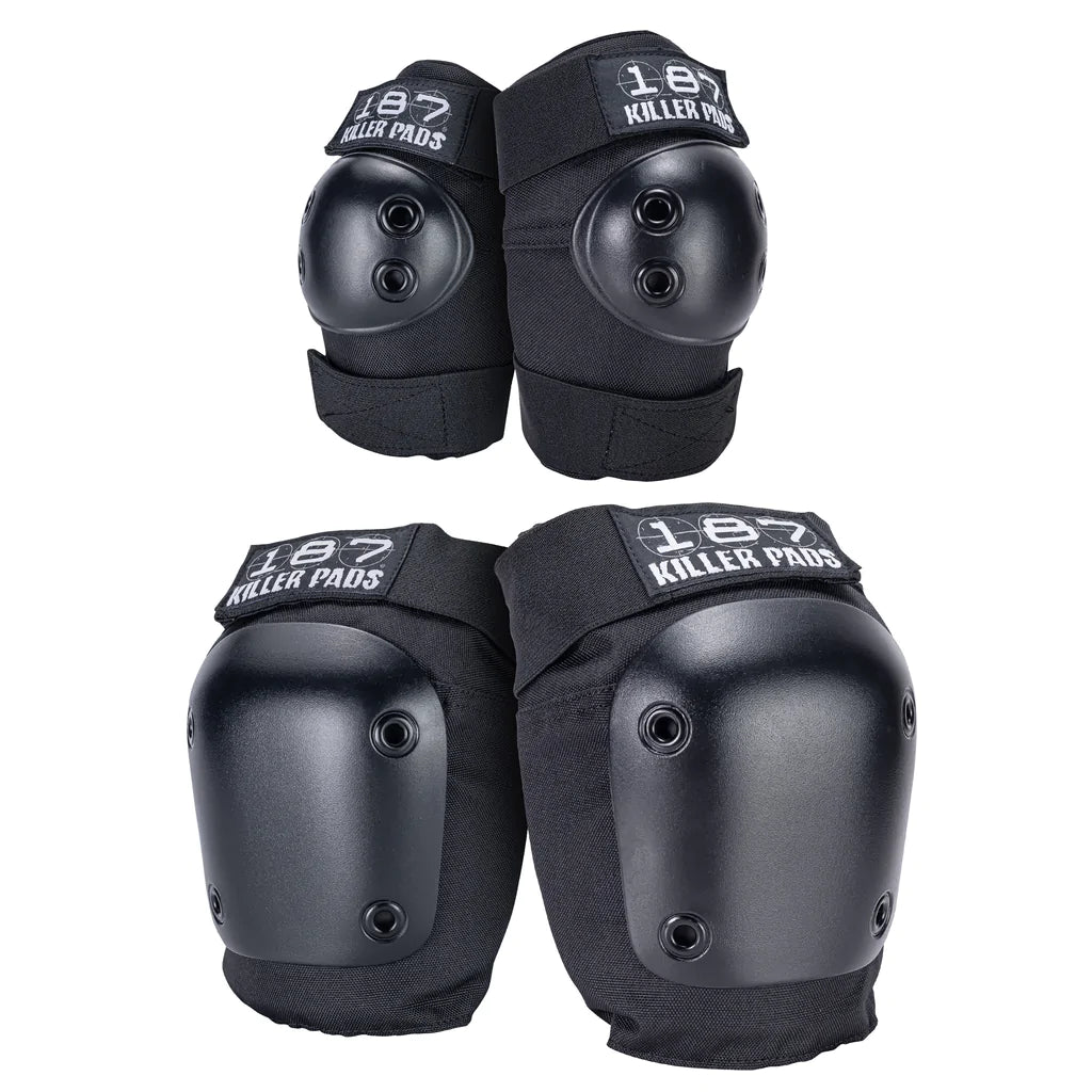 187 Killer Pads Combo Pack Knee & Elbow SM/MD Black Pads Set