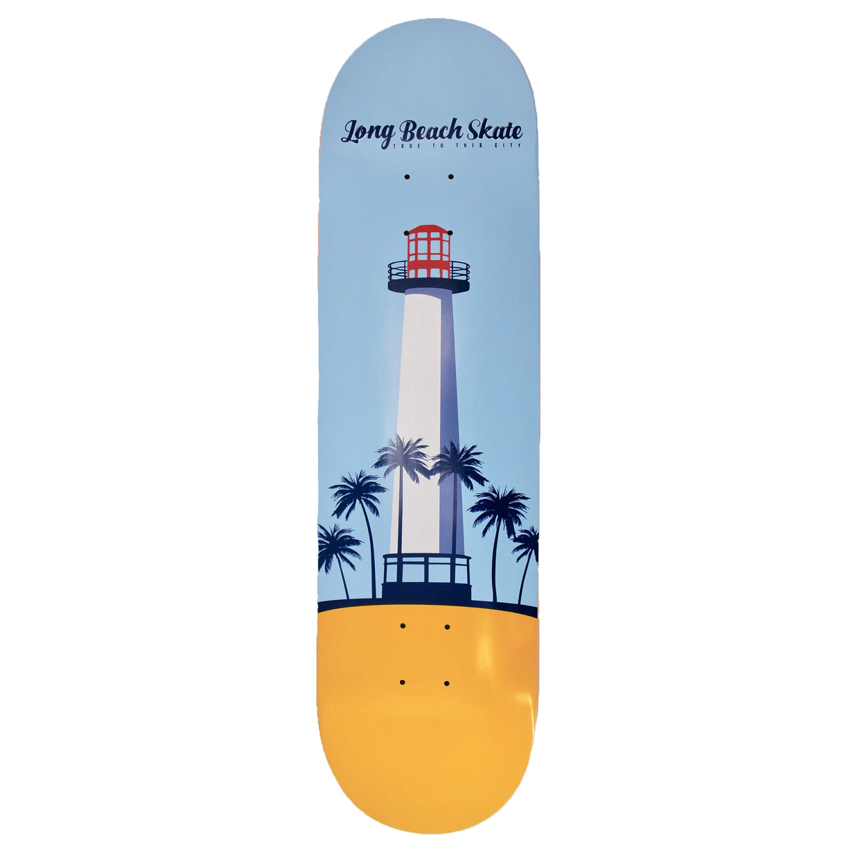 Long Beach Skate Co. Lighthouse Remix Series V1 Blue & Gold  7.5" Skateboard Deck
