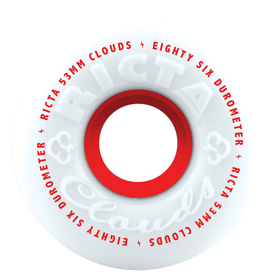 Ricta Clouds Red 86a 53mm Cruiser Skateboard Wheels