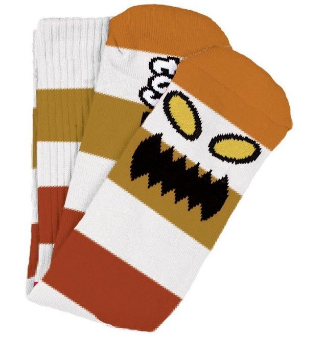 Toy Machine Monster Big Stripe Brown Crew Socks