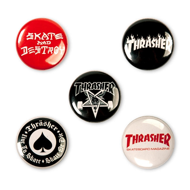 Thrasher Magazine Logo Buttons