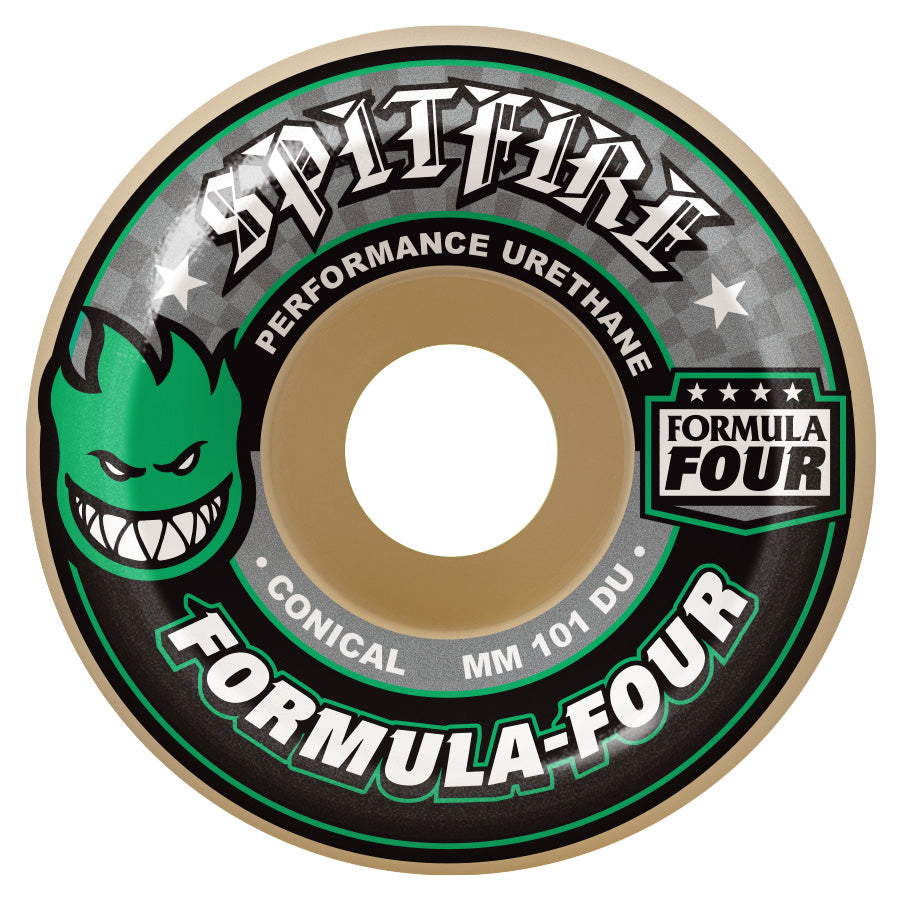 Spitifire F4 Formula Four Conical 101a 56mm White Green Black Wheels
