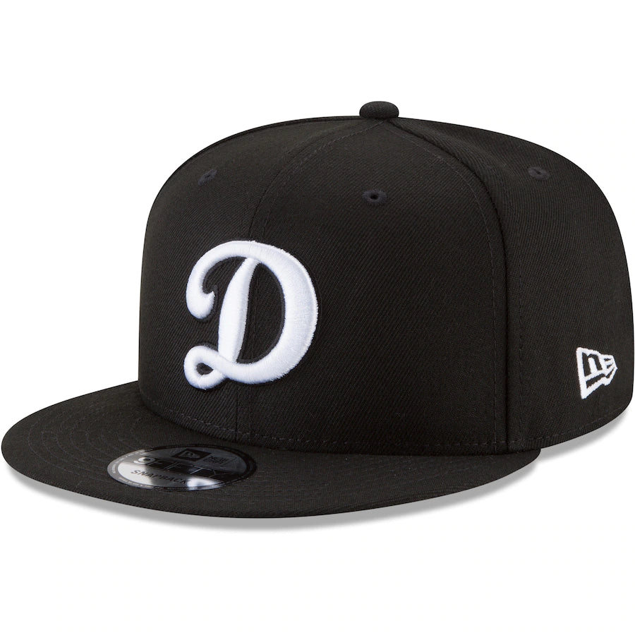New Era Los Angeles Dodgers Black Alternate Logo Black & White 9FIFTY Snapback Hat
