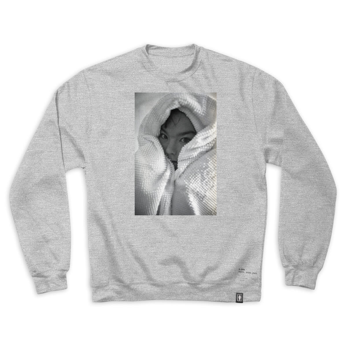 Girl Spike Photo Bjork Grey Crewneck Sweatshirt