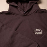 The Quiet Life Middle of Nowhere Chocolate Embroidered Hooded Sweatshirt