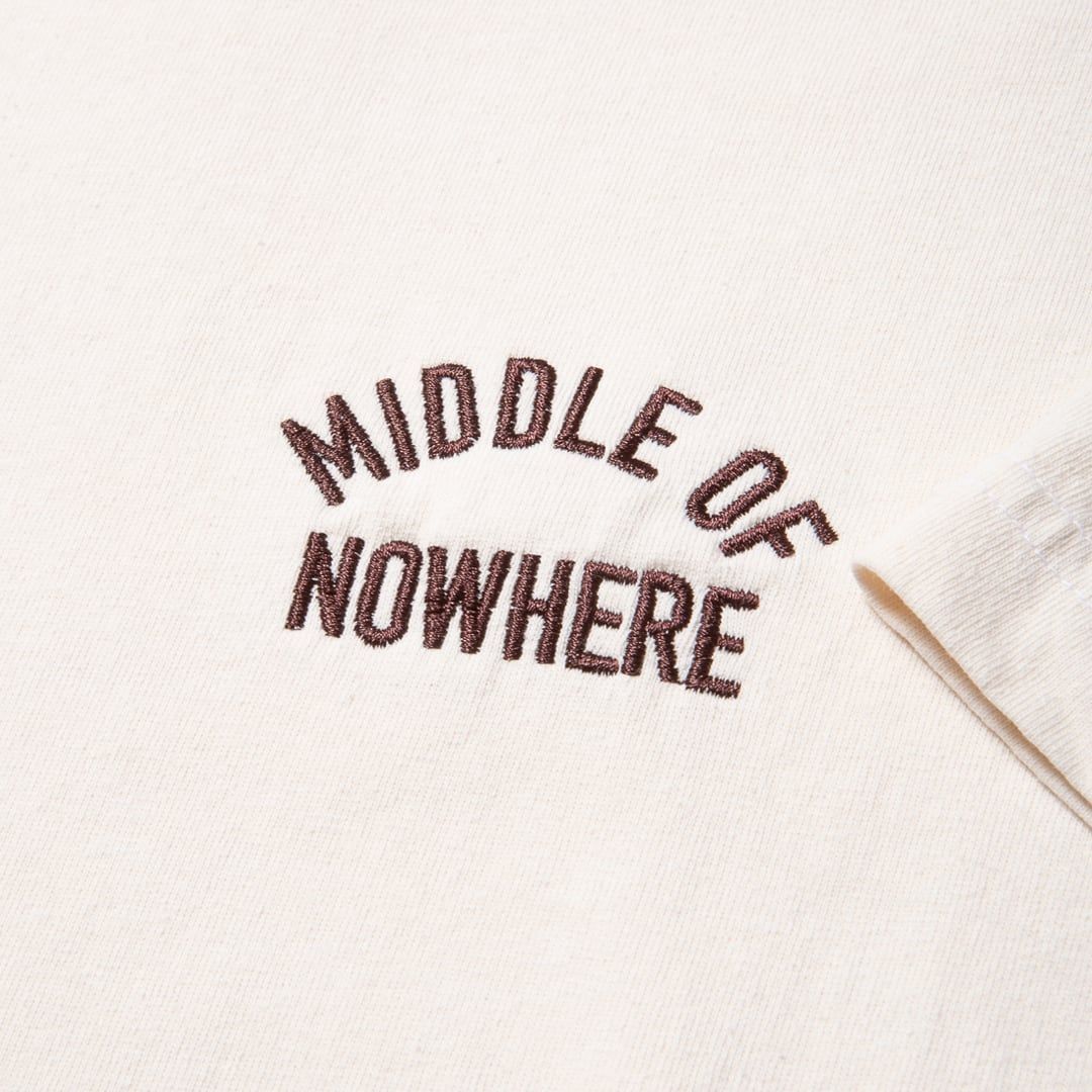 The Quiet Life Middle of Nowhere Cream Embroidered S/s Shirt