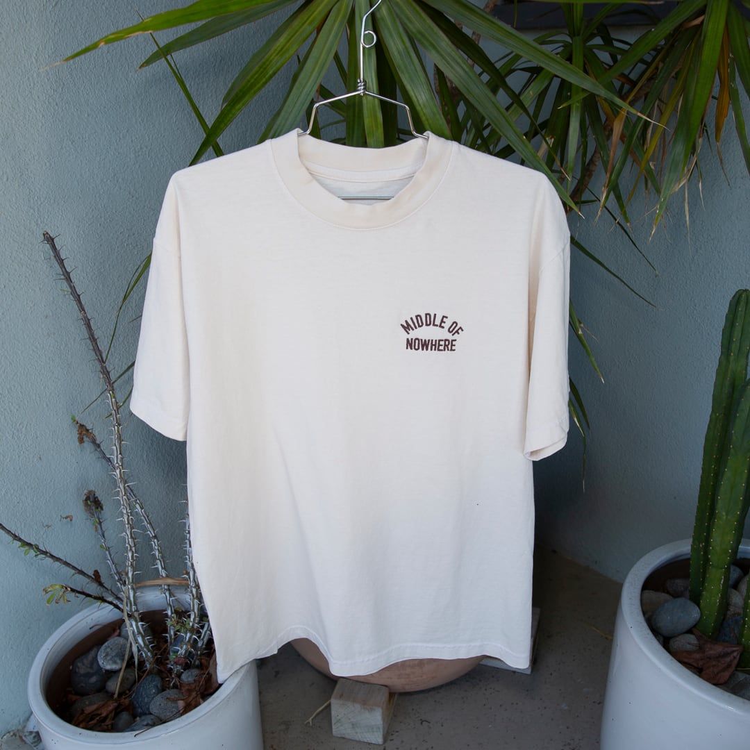 The Quiet Life Middle of Nowhere Cream Embroidered S/s Shirt