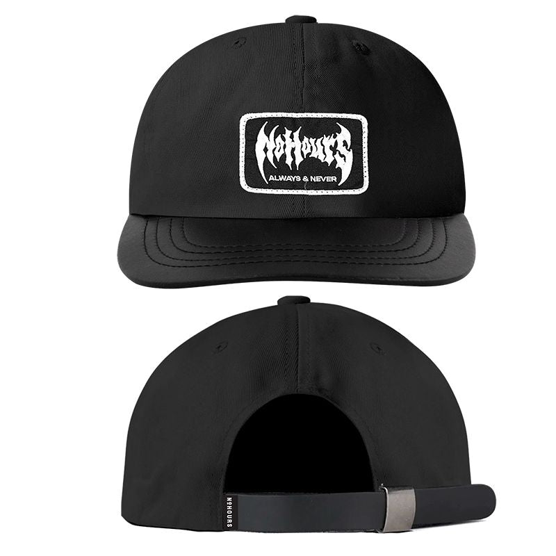 No Hours Web Black Strapback Hat