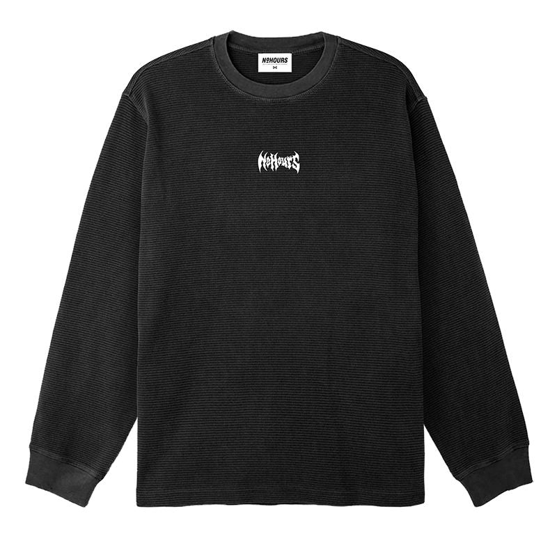 No Hours Underline Thermal Black L/s Shirt