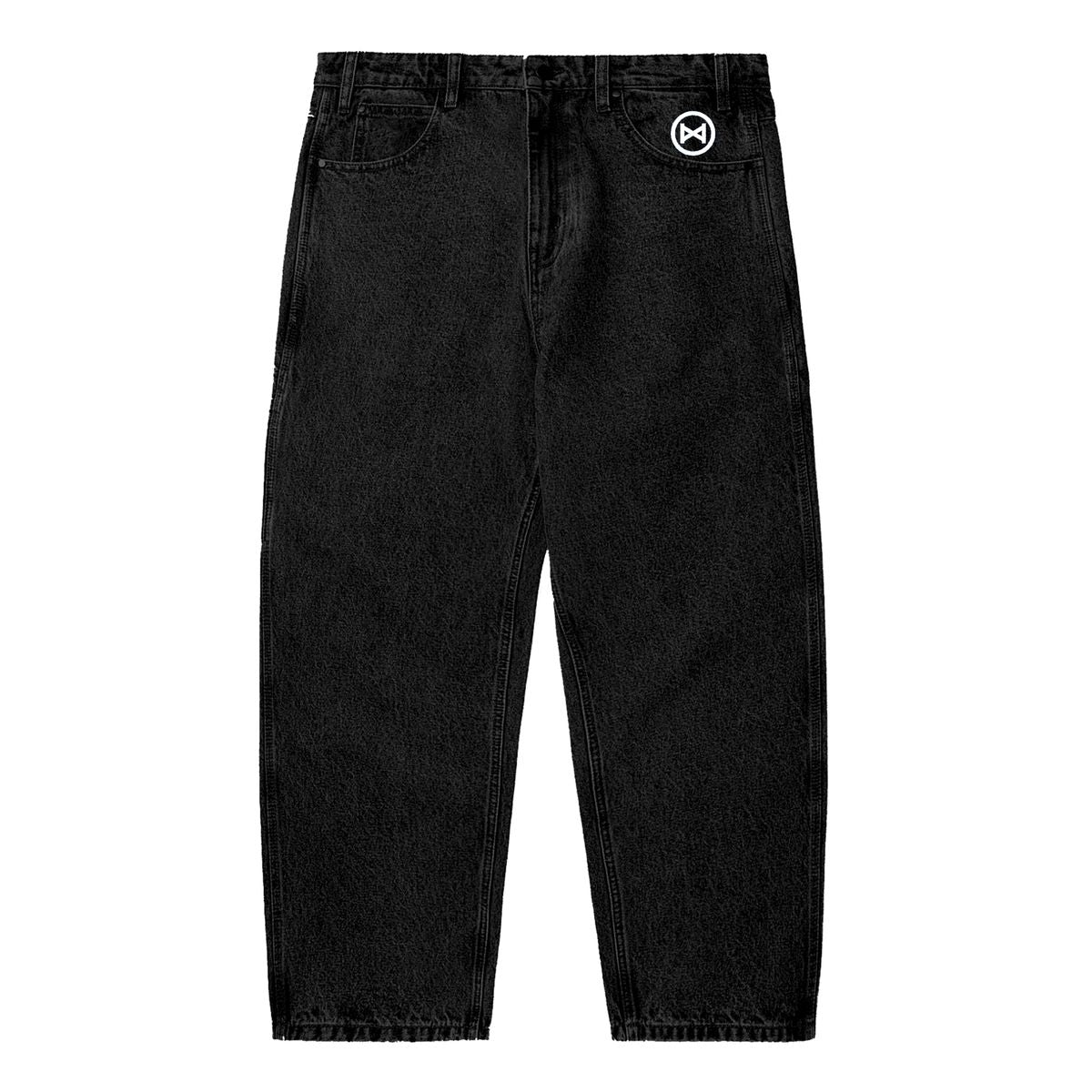 No Hours Stamped Black Denim Pants