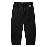 No Hours Stamped Black Denim Pants