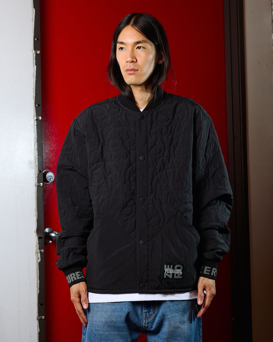 ブラミンク　ブルゾン Pleasures X Zero Thomas Black Quilted Jacket – Long Beach Skate Co