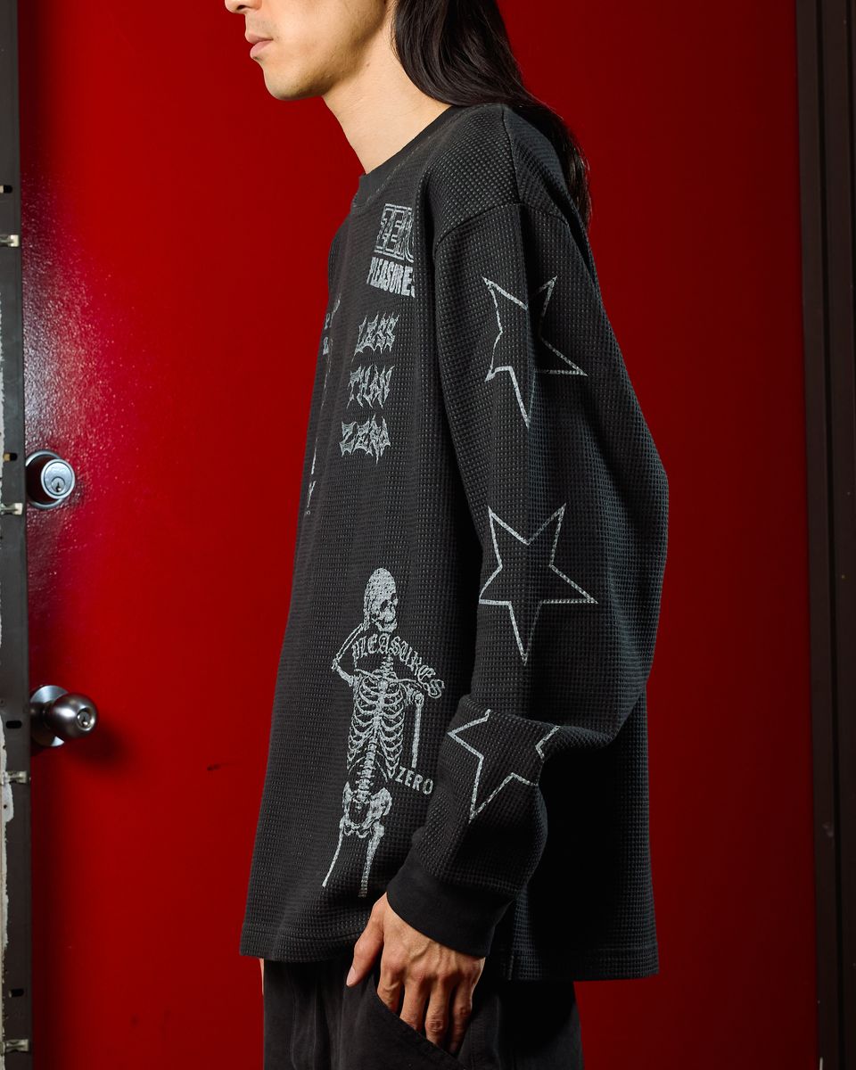 Pleasures X Zero Misled Black Thermal Longsleeve Shirt – Long