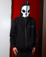 Pleasures X Zero Balaclava Skull Black Full Zip Hooded Sweatshirt