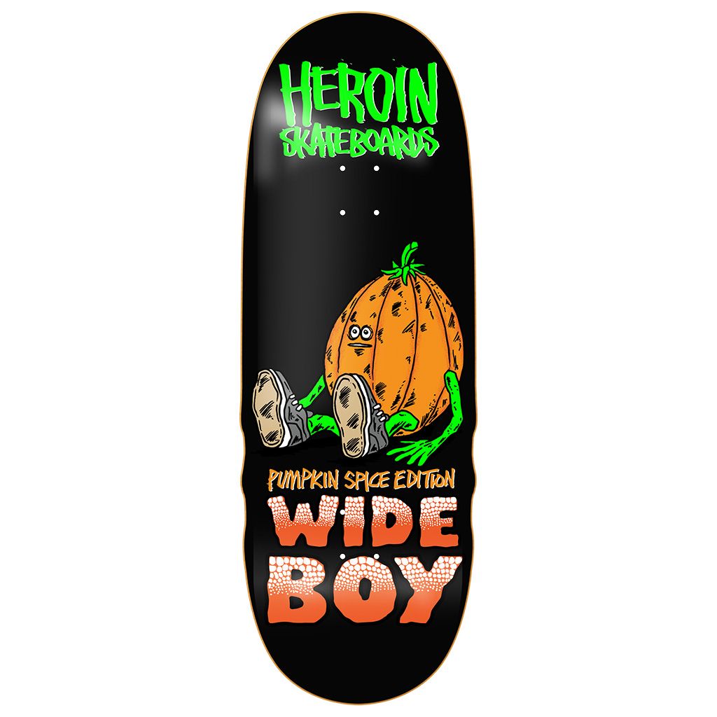 Heroin Pumpkin Spice Wide Boy 10.75" Egg Shaped Skateboard Deck
