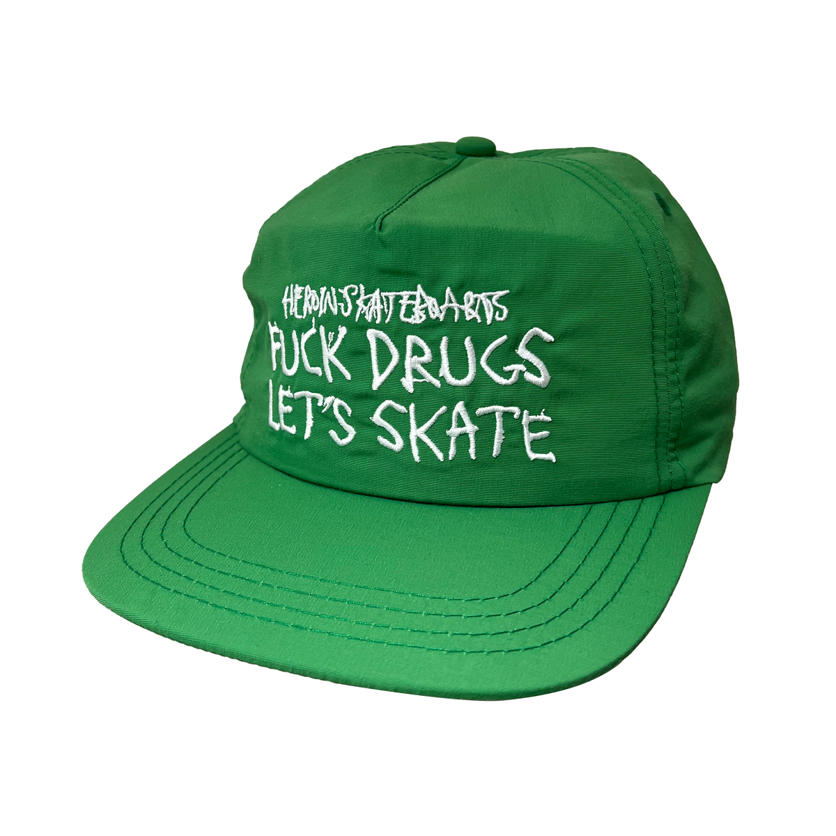 Heroin Fuck Drugs Nylon Green Snapback Hat