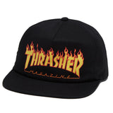 Thrasher Printed Flames Black Snapback Hat