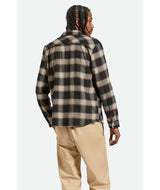 Brixton Bowery Black Cream L/s Flannel Shirt