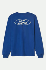 Brixton Ford Built Tough Ford Blue Long Sleeve L/s Shirt