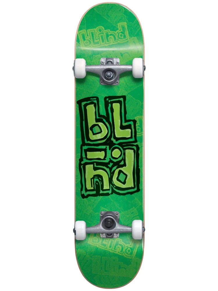 Blind Og Stacked Stamp First Push Green 8" Complete Skateboard