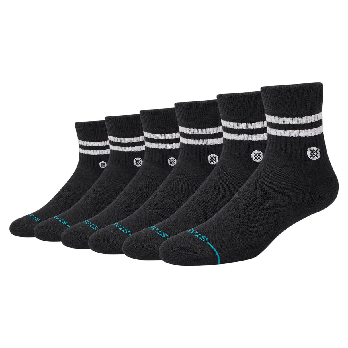 Stance Core 6 Pack Quarter Black Socks