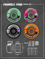 Spitfire F4 Conical Full 99a 54mm Black Skateboard Wheels