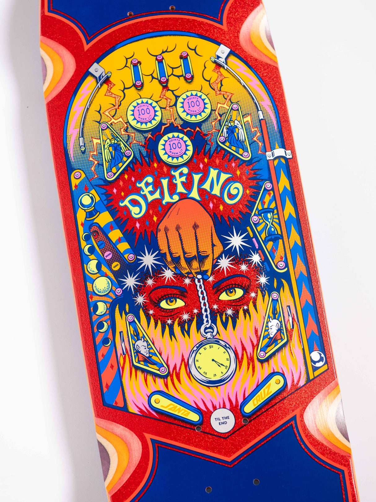 Santa Cruz Delfino Pinball Pro Shaped 9.14" Skateboard Deck