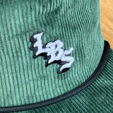 Long Beach Skate LBS Long Side Corduroy Rope Dark Green Snapback Hat