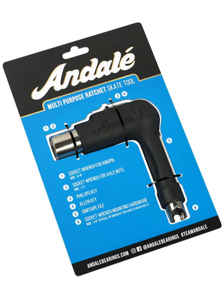 ANDALE Multi Purpose Ratchet Black Skateboard Tool