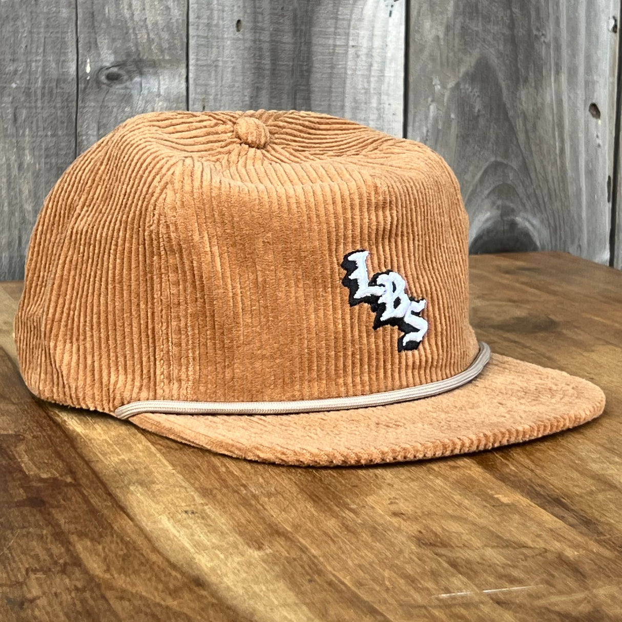 Long Beach Skate LBS Long Side Corduroy Rope Brown Snapback Hat