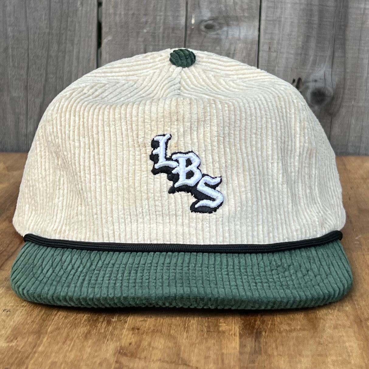 Long Beach Skate LBS Long Side Corduroy Rope Beige Green Snapback Hat