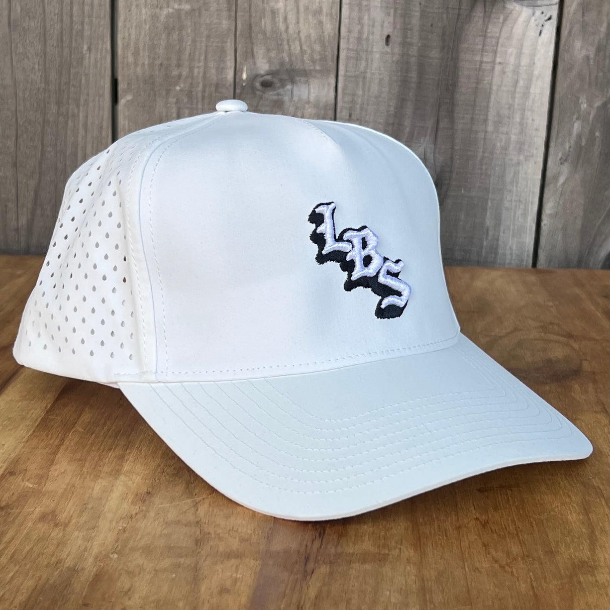 Long Beach Skate LBS Long Side Performance Water Repellent Extra Large White Snapback Hat