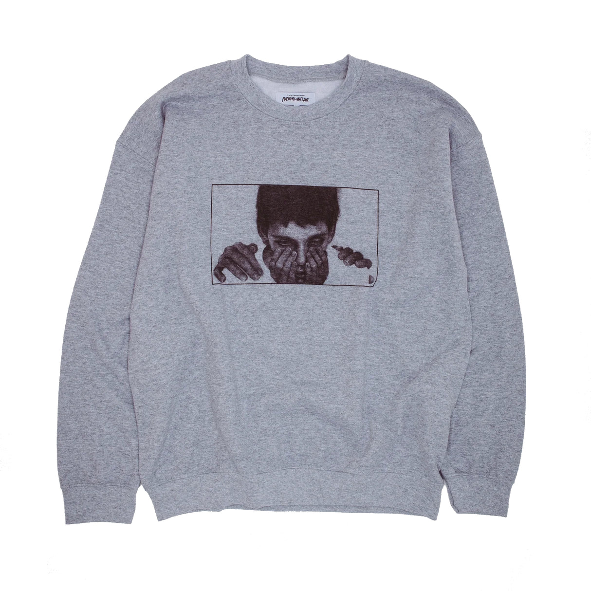 Fucking Awesome Safe Place Heather Grey L/s Crewneck Sweater