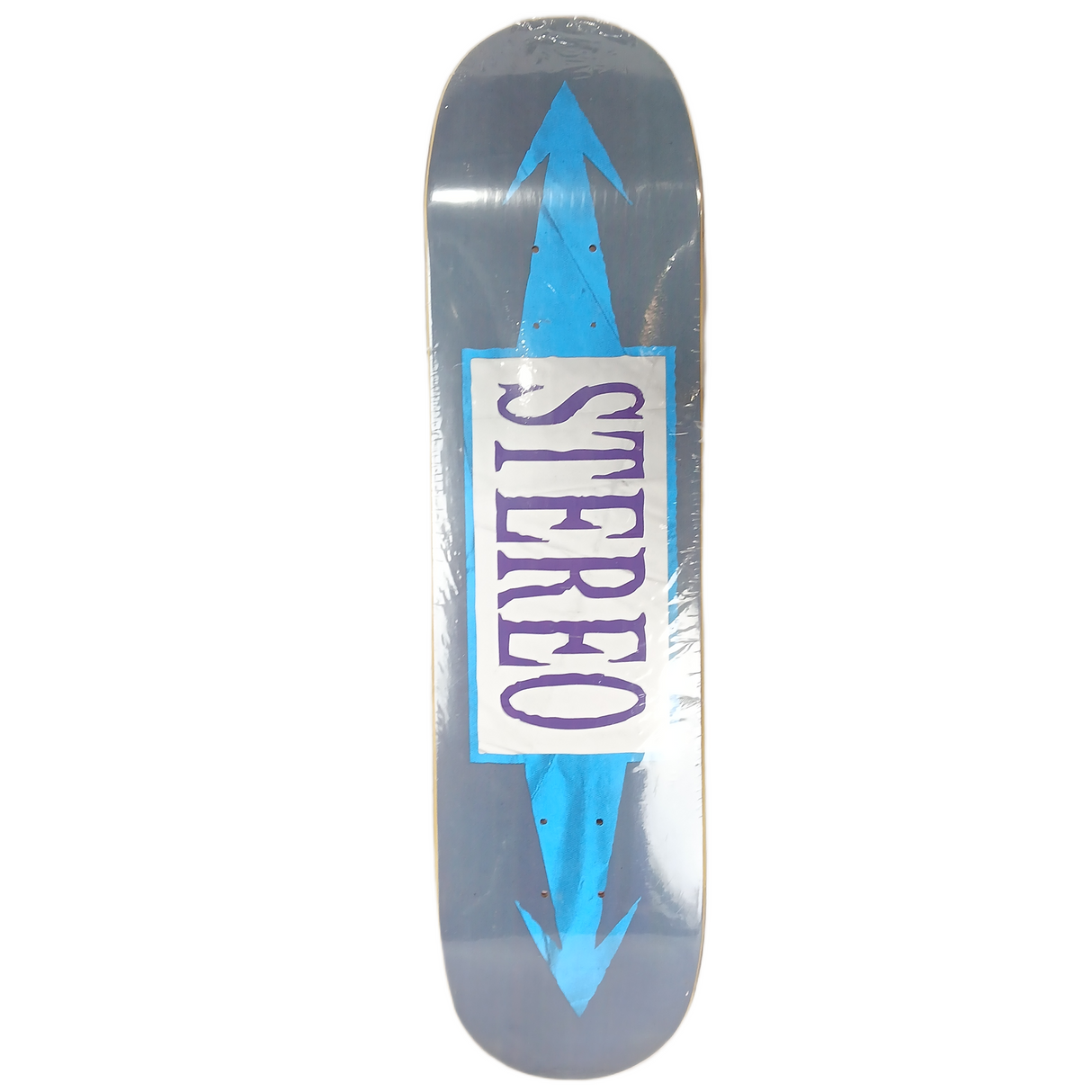 Stereo Denim Arrows Grey Blue White Purple Size 8.000" Vintage NOS Deck