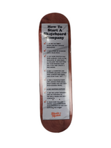 Skate Mental How To Start A Skateboard Company Red Woodgrain White Black Size 8.25" Vintage NOS Deck