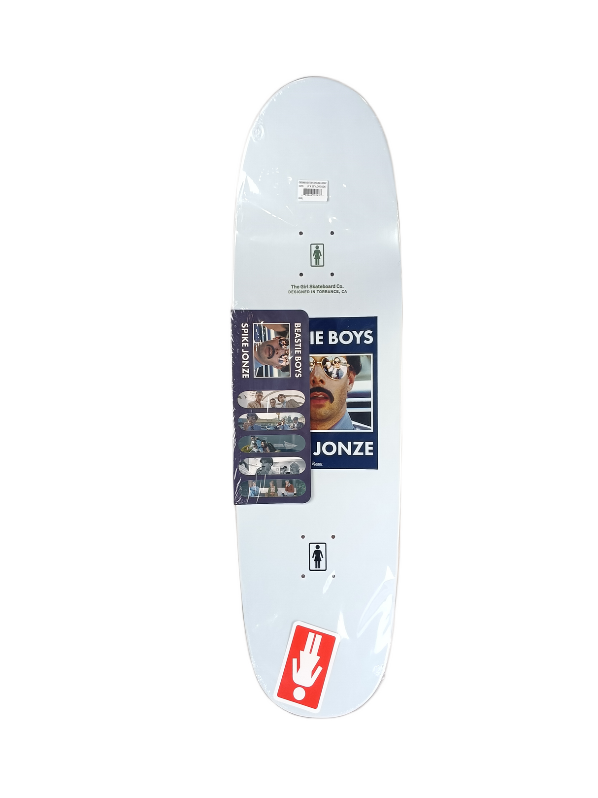 Girl x Beastie Boys Licensed To Ill Spike Jonze #3 White Multi Size 9.0" Vintage NOS Shaped Deck