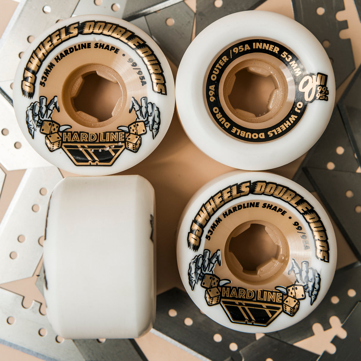 OJ Doube Duro White Gum Hardline 99a/95a 53mm Wheels