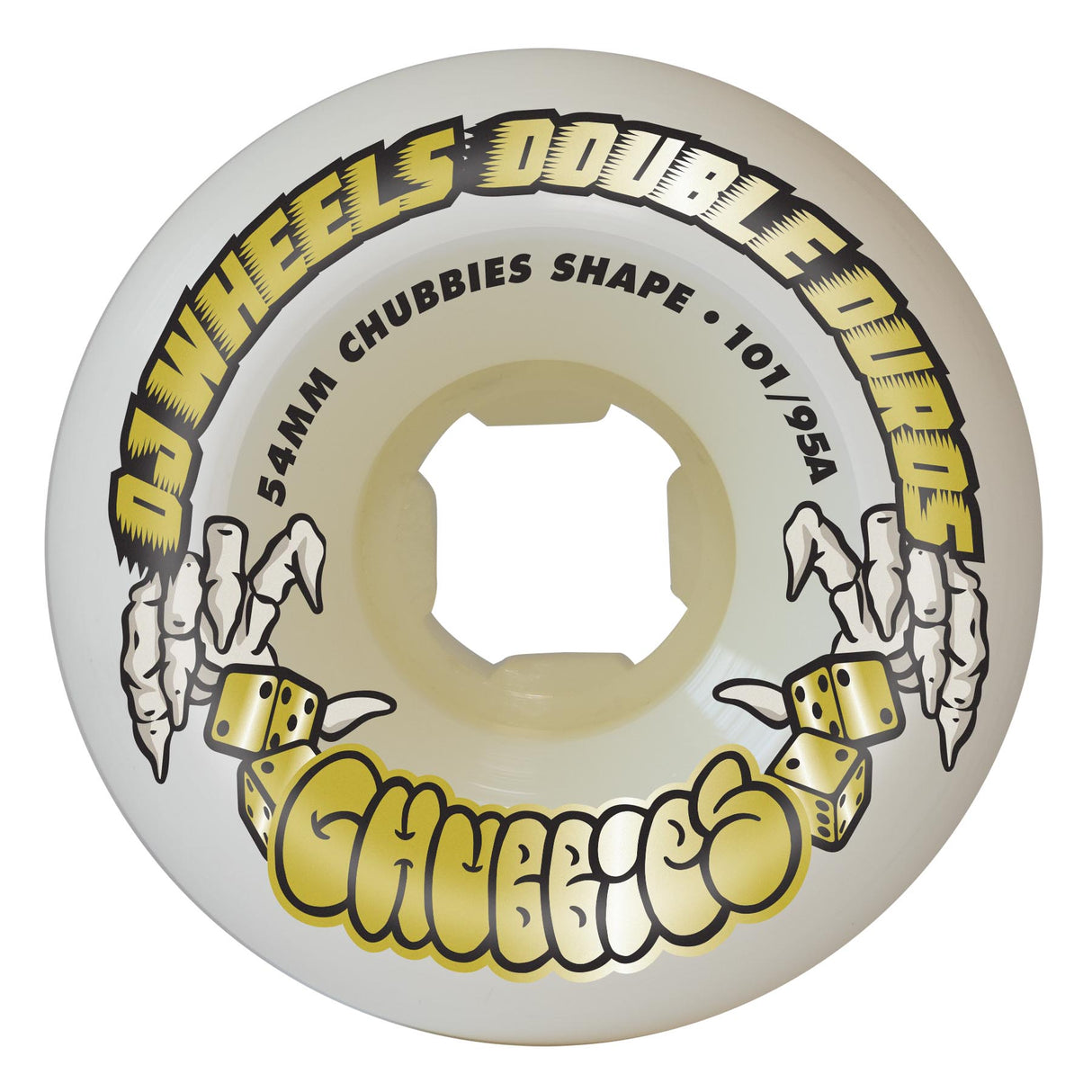OJ Doube Duro White Chubbies 101a/95a 54mm Wheels