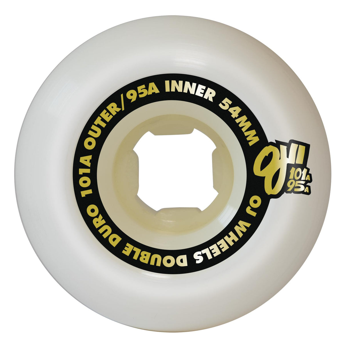 OJ Doube Duro White Chubbies 101a/95a 54mm Wheels