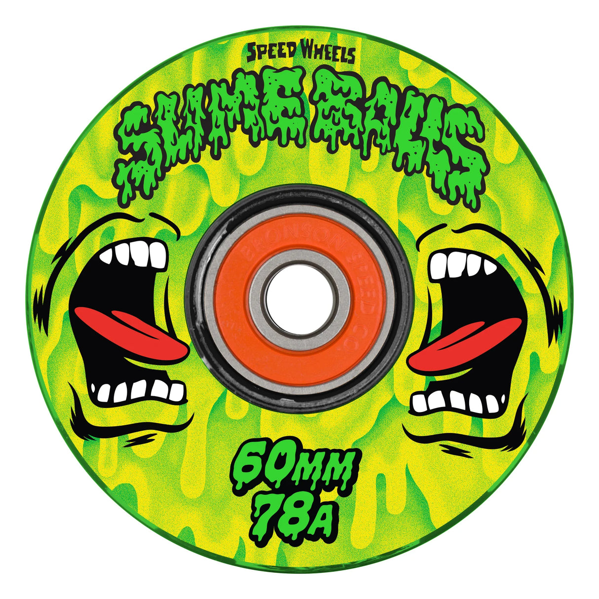 Slime Balls Screaming Slime Light Ups OG Slime Green Yellow 78a 60mm Cruiser Skateboard Wheels