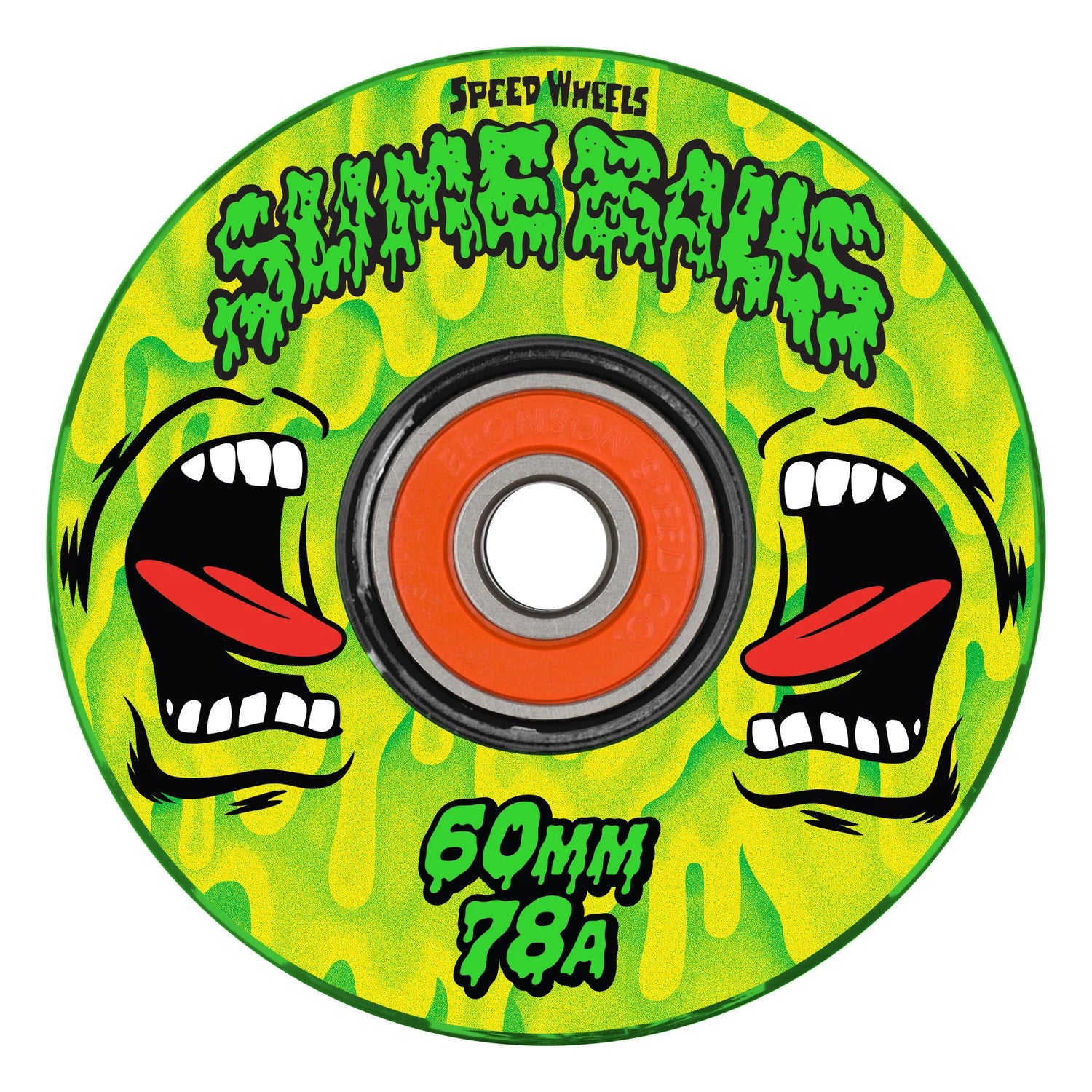 Slime Balls Screaming Slime Light Ups OG Slime Green Yellow 78a 60mm Cruiser Skateboard Wheels