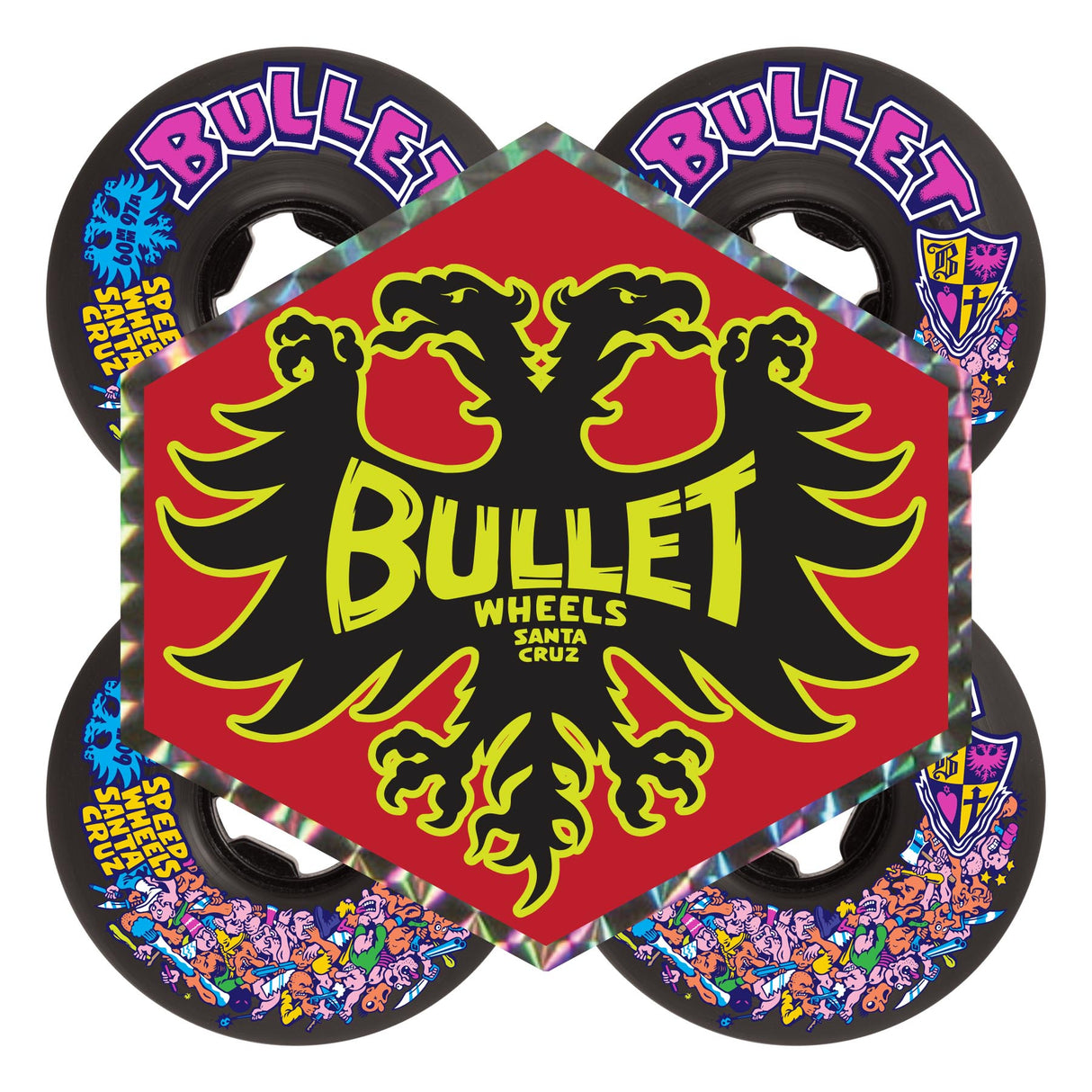 Slime Balls Bullet Riot Vomits Black 97a 60mm Skateboard Wheels