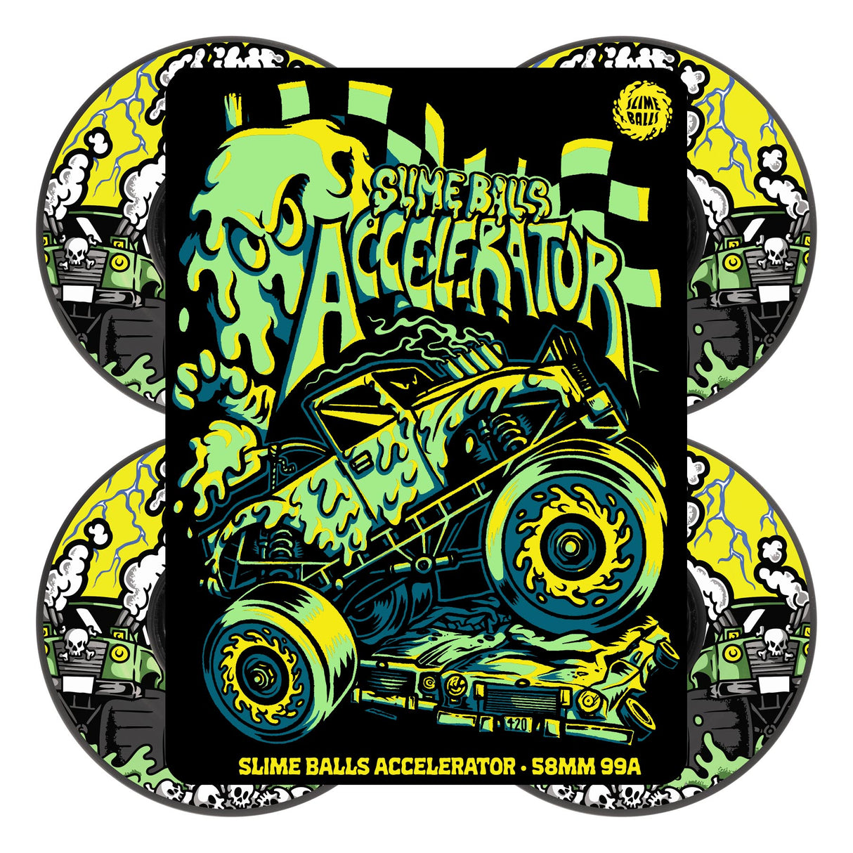 Slime Balls Accelerator Vomit Mini Black 99a 58mm Skateboard Wheels