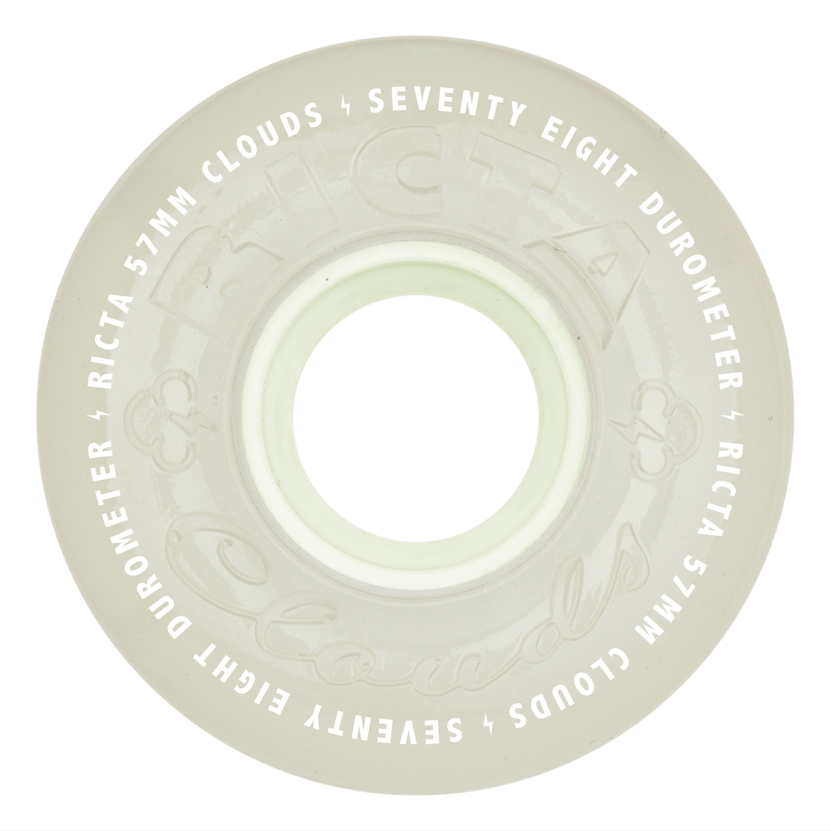 Ricta Clouds Glow In The Dark Aqua 78a 57mm Skateboard Wheels